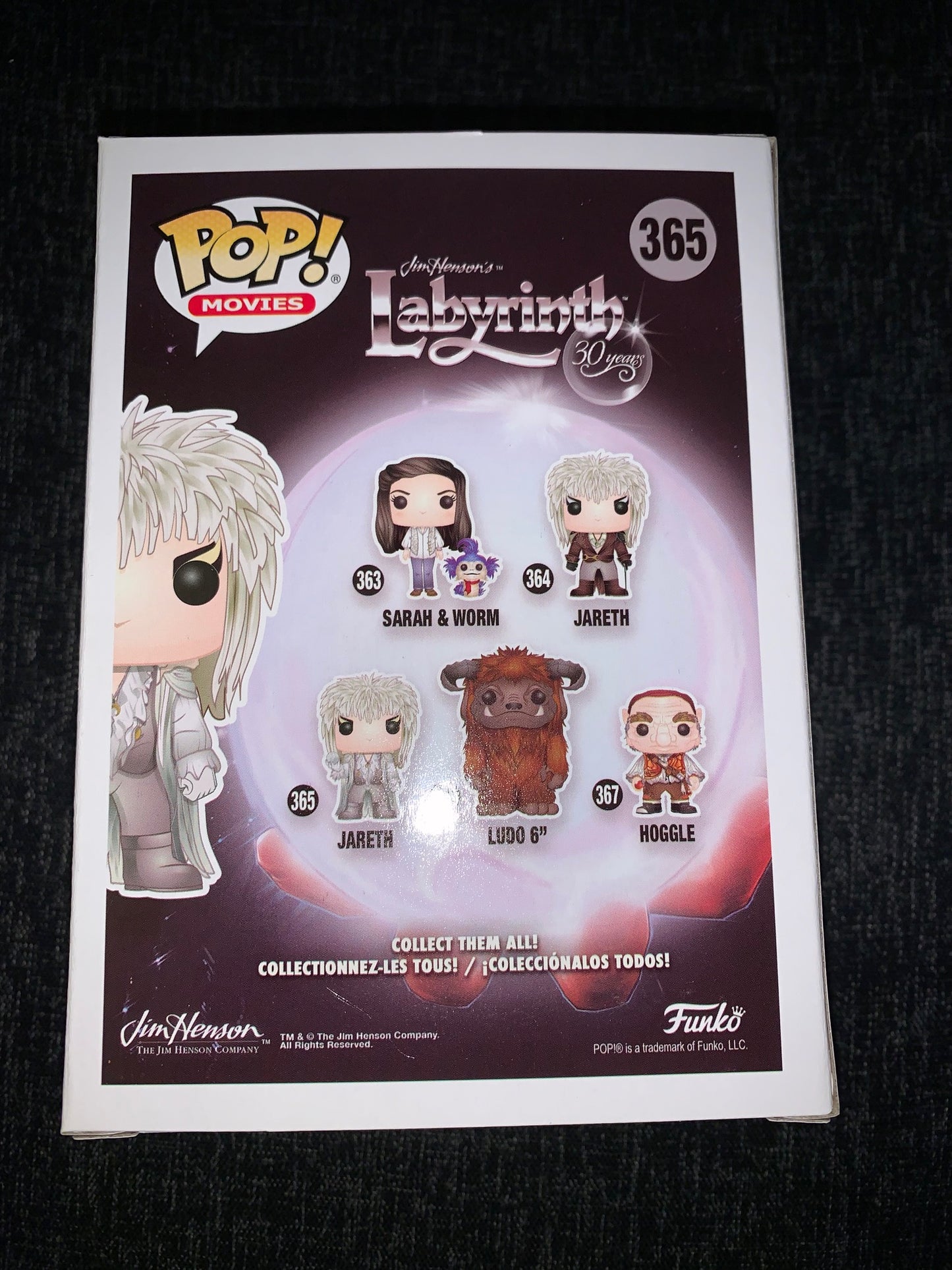 Funko POP! #365 Jim Henson's Labyrinth Jareth [Hot Topic Exclusive] *Missing Sticker*