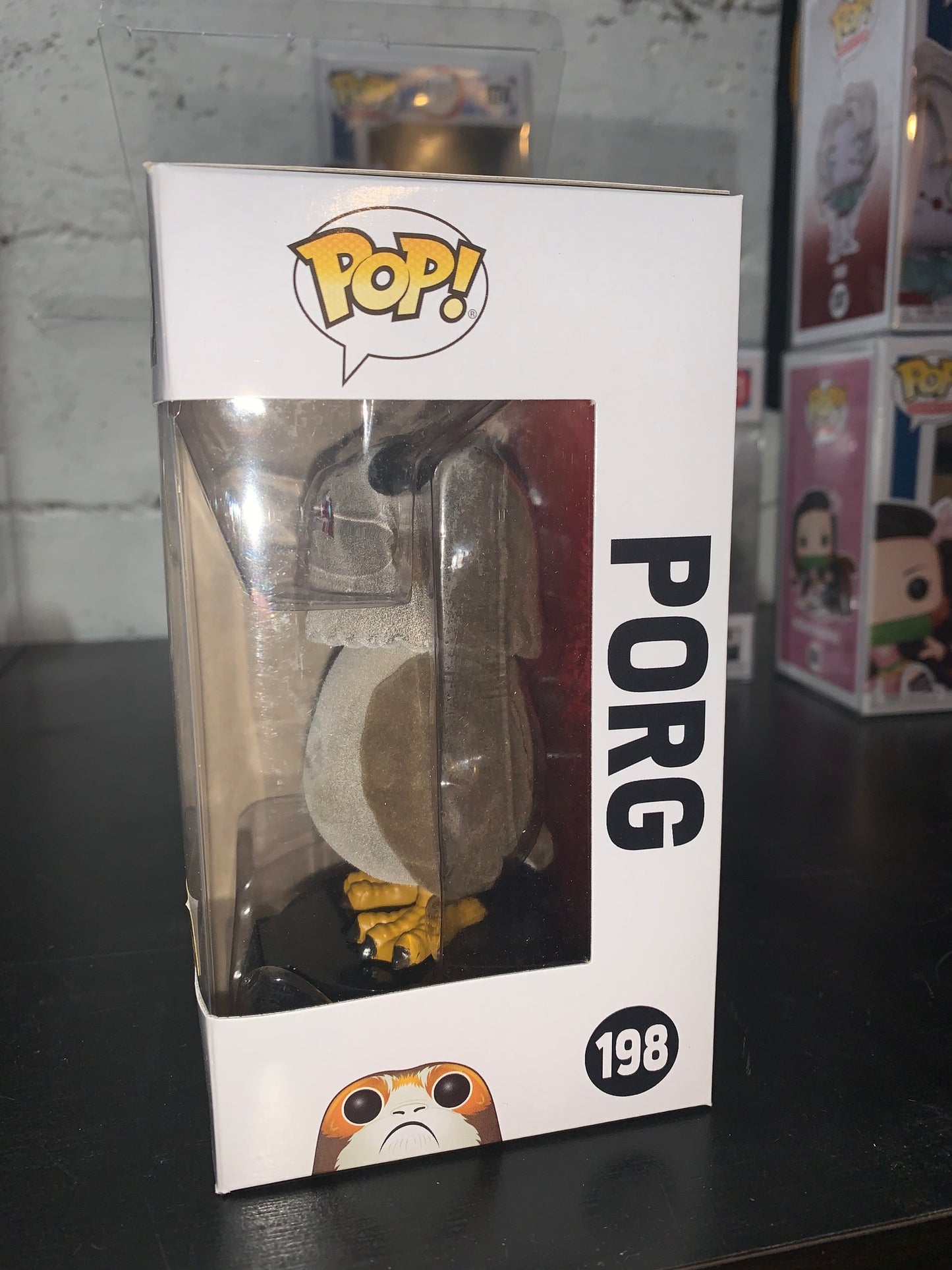 Funko POP! #198 Star Wars Porg (Open Mouth) Chase Flocked [Hot Topic Exclusive]