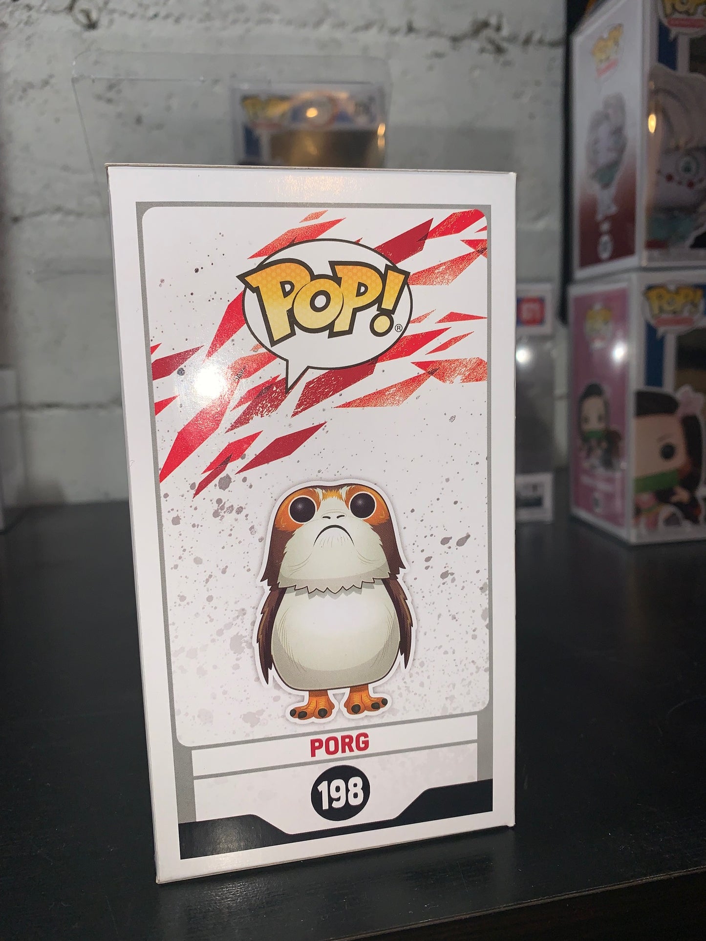 Funko POP! #198 Star Wars Porg (Open Mouth) Chase Flocked [Hot Topic Exclusive]